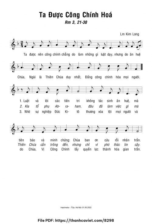 Ta được công chính hóa - Lm. Kim Long - trang 1
