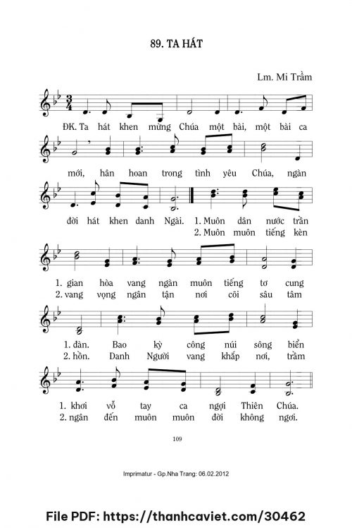 Ta hát - Lm. Mi Trầm - trang 1