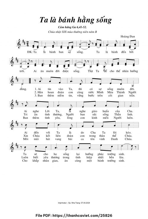 Ta là bánh hằng sống - Hoàng Đan - trang 1