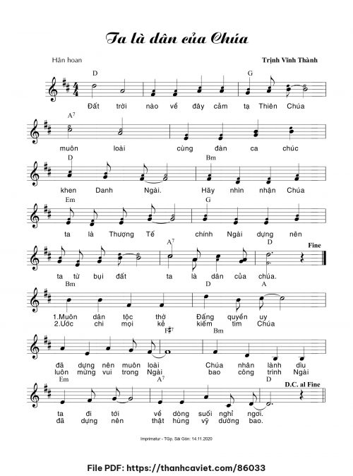 Ta là dân của Chúa - Trịnh Vĩnh Thành - trang 1