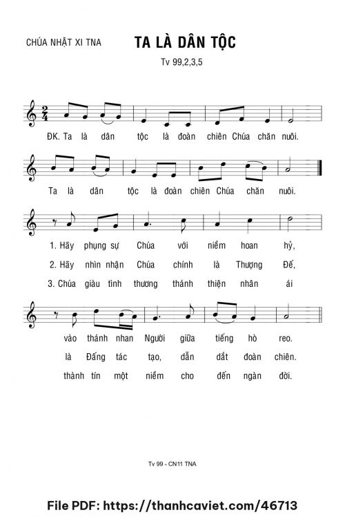 Ta là dân tộc - Lm. Bạch Vân - trang 1