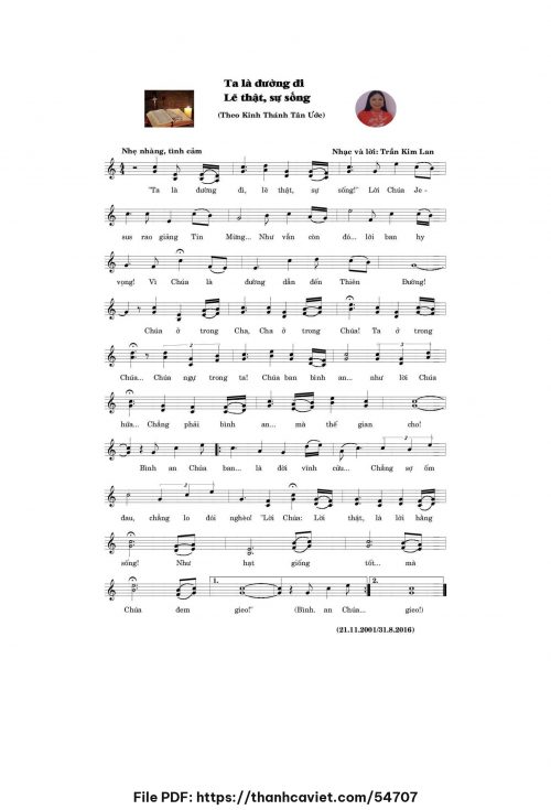 Ta là đường đi, lẽ thật, sự sống - Trần Kim Lan - trang 1