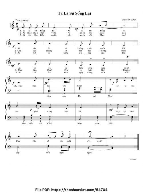 Ta là sự sống lại - Nguyên Kha - trang 1