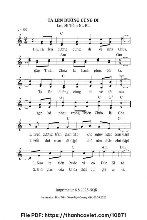 Ta lên đường cùng đi - Lm. Mi Trầm - trang 1