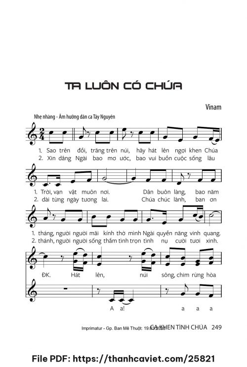 Ta luôn có Chúa - Vinam - trang 1