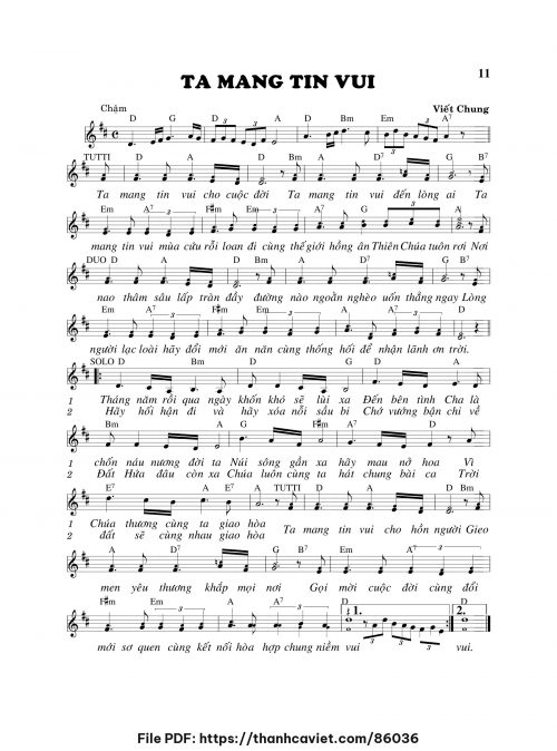Ta mạng tin vui - Viết Chung - trang 1