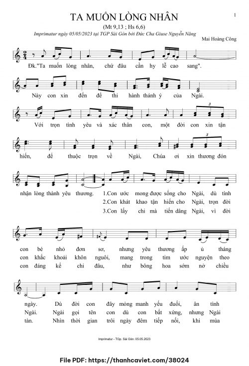 Ta muốn lòng nhân - Mai Hoàng Công - trang 1