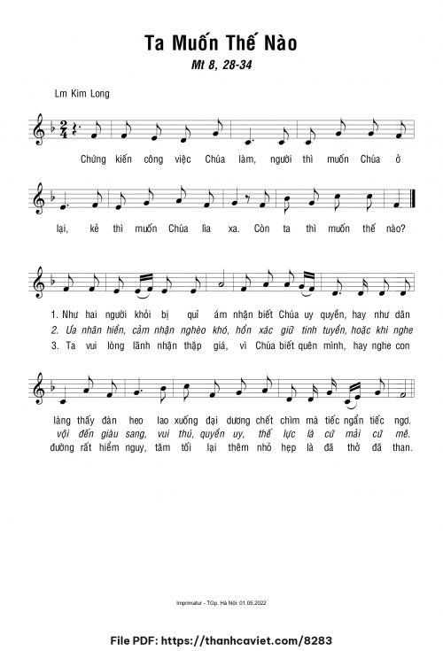 Ta muốn thế nào - Lm. Kim Long - trang 1