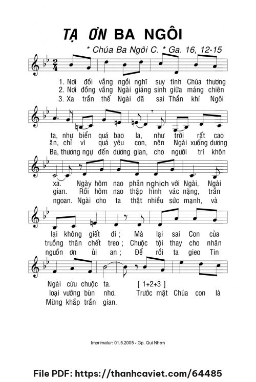 Tạ ơn Ba Ngôi - Lm. La Thập Tự - trang 1