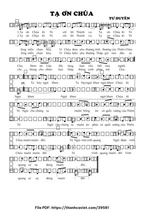 Tạ ơn Chúa - Lm. Từ Duyên - trang 1