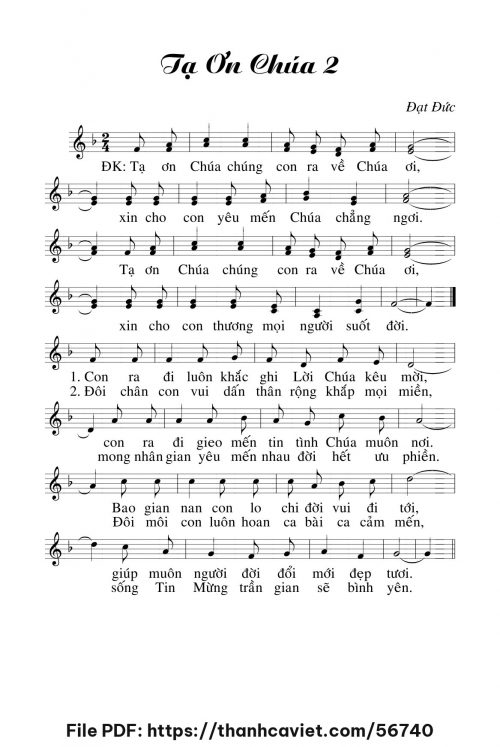 Tạ ơn Chúa 2 - Đạt Đức - trang 1