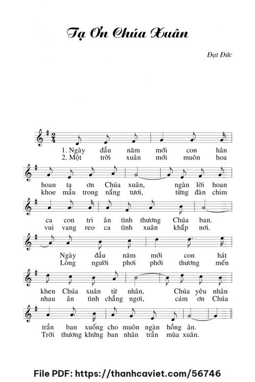 Tạ ơn chúa xuân - Đạt Đức - trang 1