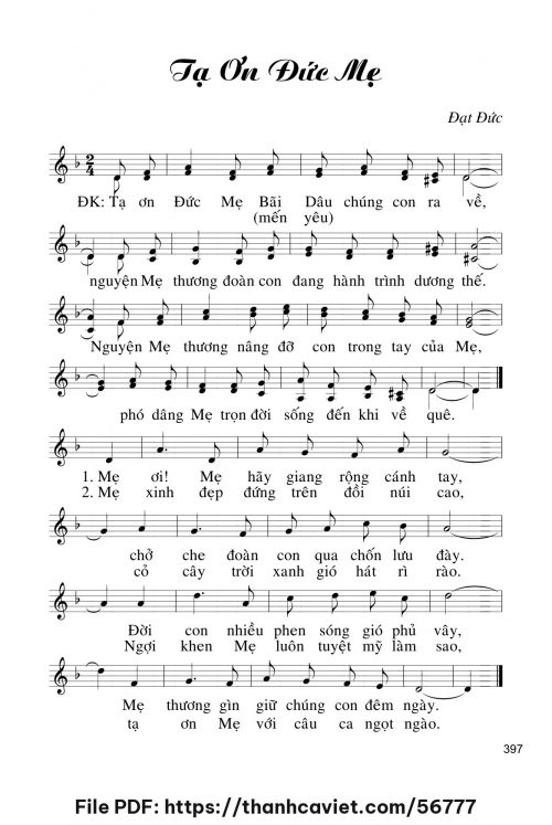 Tạ ơn Đức Mẹ - Đạt Đức - trang 1