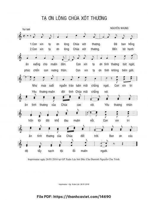 Tạ ơn Lòng Chúa Xót Thương - Nguyên Nhung - trang 1