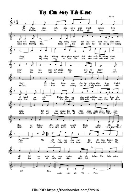 Tạ ơn Mẹ TàPao - Mi Vũ - trang 1