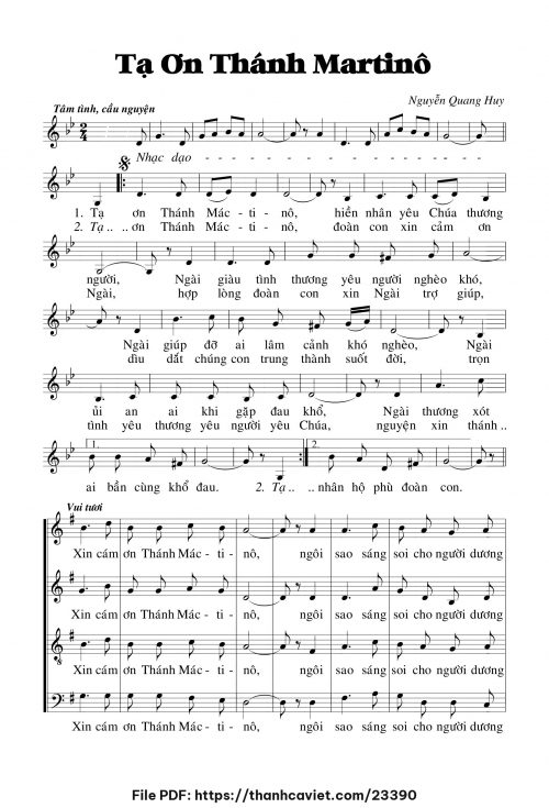 Tạ ơn thánh Martino - Nguyễn Quang Huy - trang 1