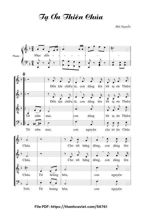 Tạ ơn Thiên Chúa - Hải Nguyễn - trang 1