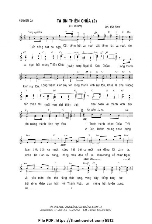 Tạ ơn Thiên Chúa 2 - Lm. Bùi Ninh - trang 1