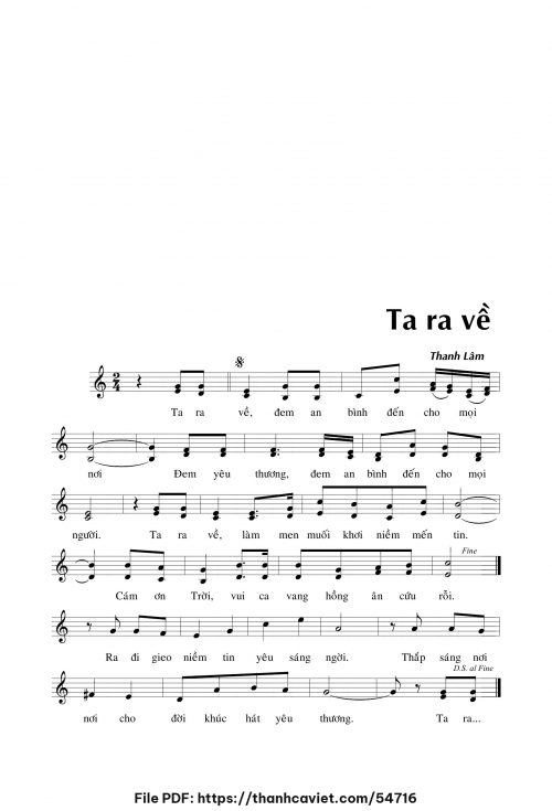 Ta ra về - Thanh Lâm (Song Mộc) - trang 1