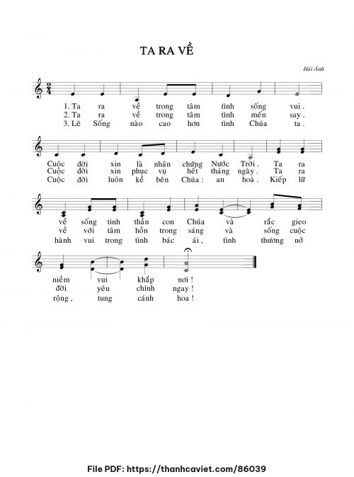 Ta ra về - Hải Ánh - trang 1