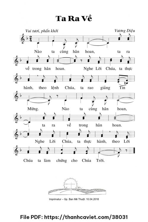 Ta ra về - Lm. Vương Diệu - trang 1