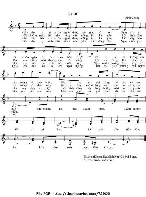 Tạ từ - Trinh Quang - trang 1
