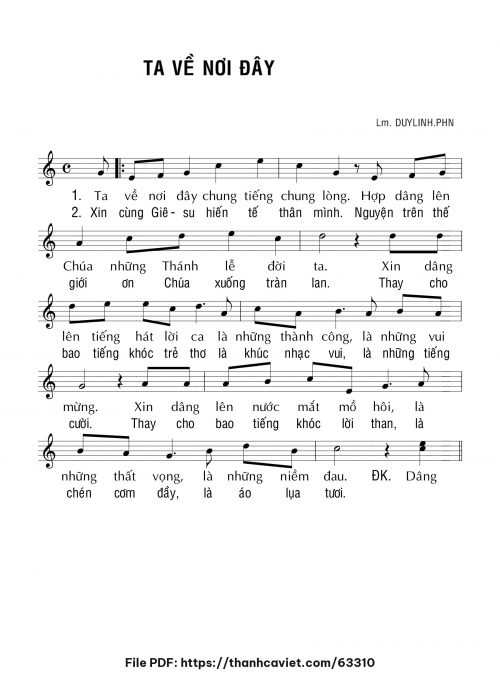 Ta về nơi đây - Lm. DUYLINH.PHN - trang 1