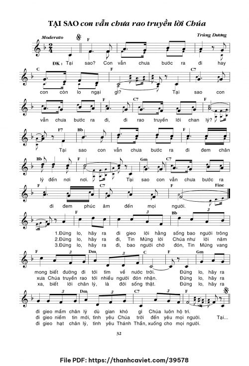 Tại sao con vẫn chưa rao truyền Lời Chúa - Trùng Dương - trang 1