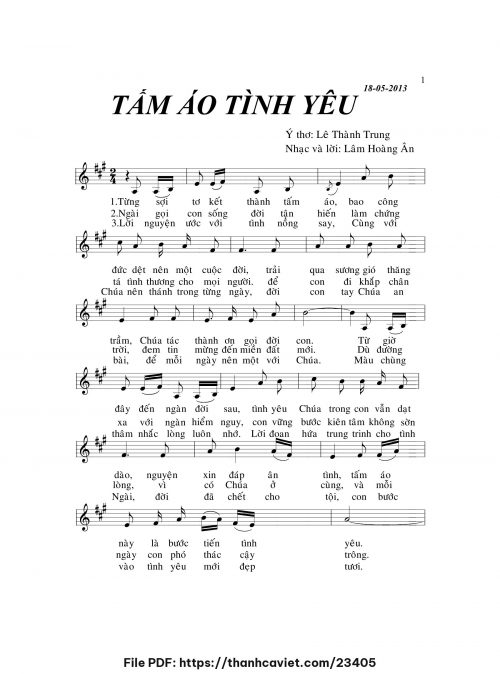 Tấm áo tình yêu - Lm. Lâm Hoàng Ân - trang 1