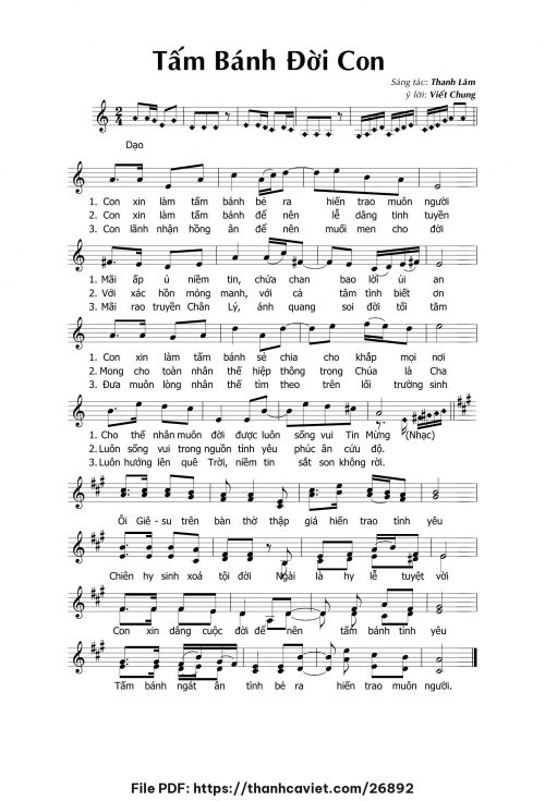Tấm bánh đời con - Thanh Lâm (Song Mộc) - trang 1