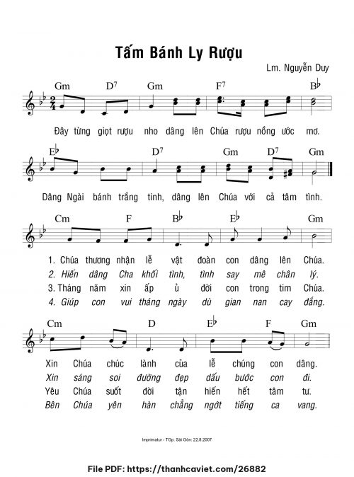 Tấm bánh ly rượu - Lm. Nguyễn Duy - trang 1