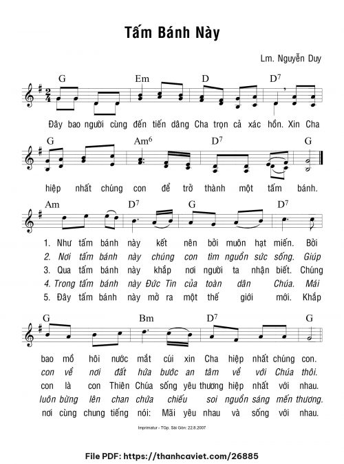 Tấm bánh này - Lm. Nguyễn Duy - trang 1
