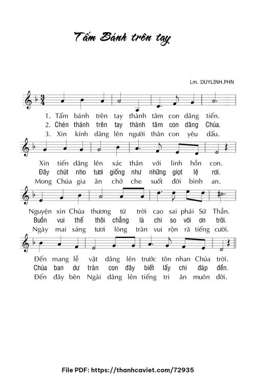 Tấm bánh trên tay - Lm. DUYLINH.PHN - trang 1