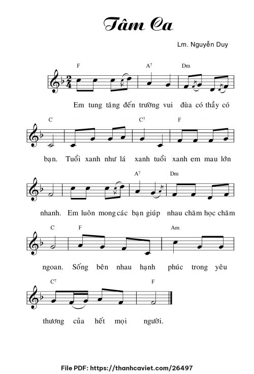Tâm ca - Lm. Nguyễn Duy - trang 1
