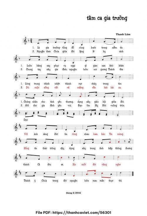 Tâm ca Gia trưởng - Thanh Lâm (Song Mộc) - trang 1