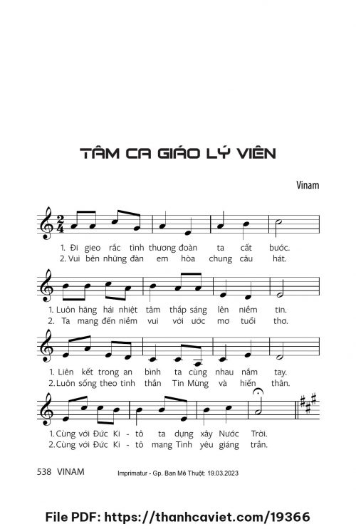 Tâm ca Giáo lý viên - Vinam - trang 1