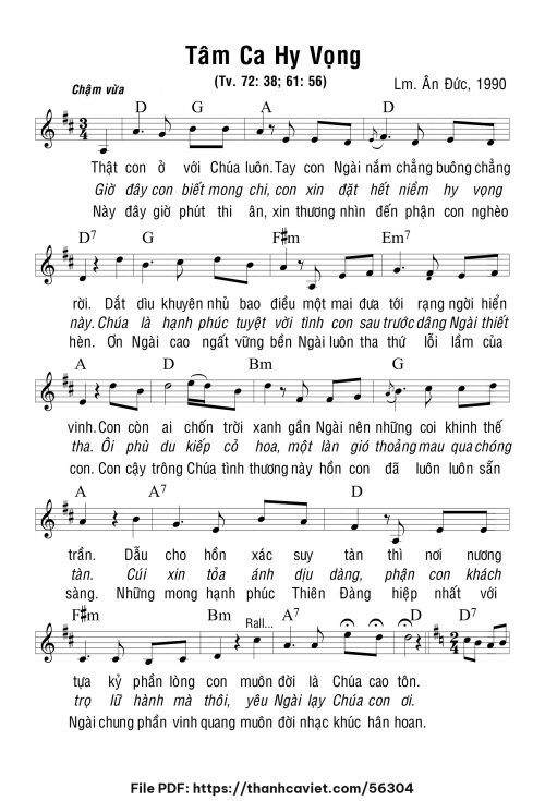 Tâm ca hy vọng - Lm. Ân Đức - trang 1