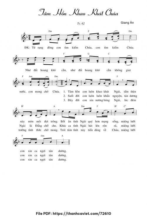 Tâm hồn khao khát Chúa - Giang Ân - trang 1