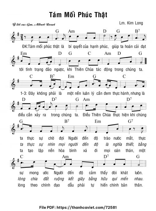 Tám mối phúc thật - Lm. Kim Long - trang 1