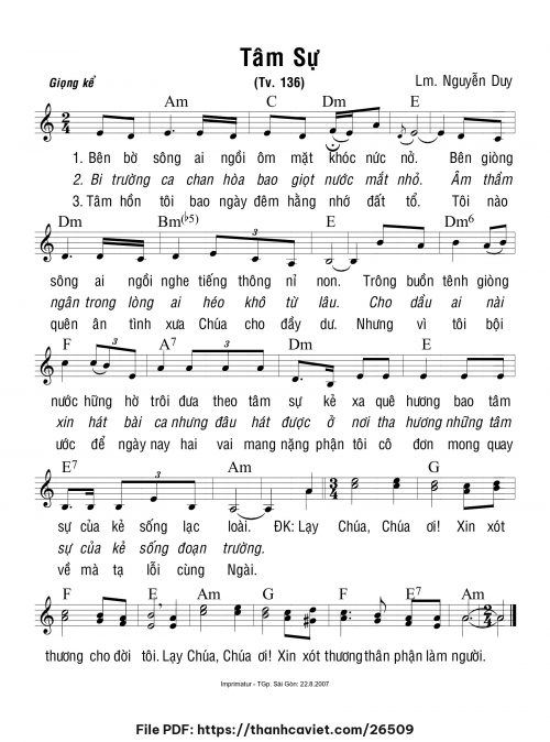 Tâm sự - Lm. Nguyễn Duy - trang 1