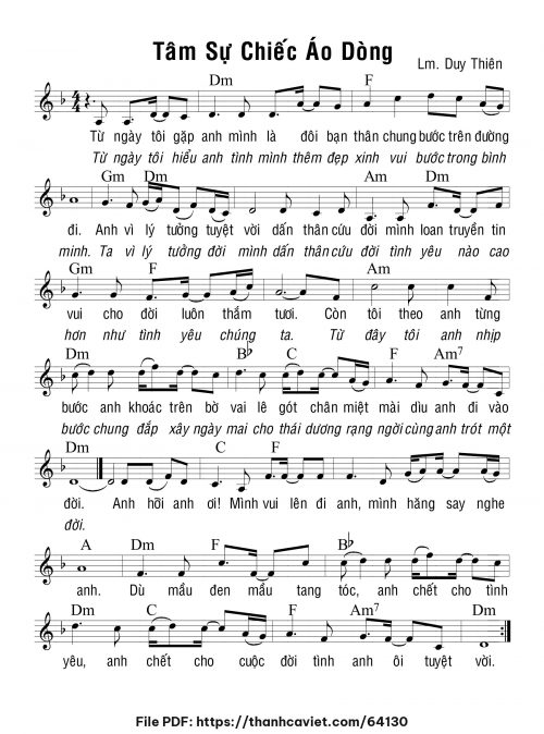 Tâm sự chiếc áo dòng - Lm. Duy Thiên - trang 1