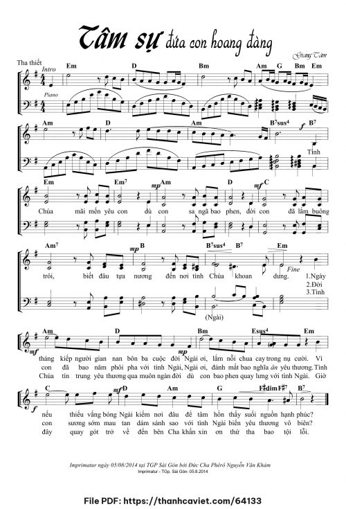 Tâm sự đứa con hoang đàng - Lm. Giang Tâm - trang 1