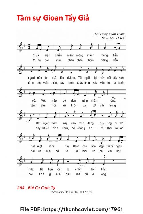 Tâm sự Gioan Tẩy Giả - Lm. Minh Chiết - trang 1