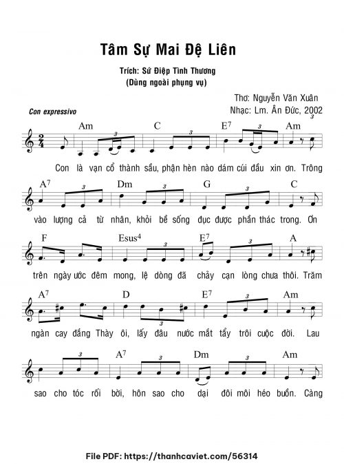 Tâm sự Mai Đệ Liên - Lm. Ân Đức - trang 1