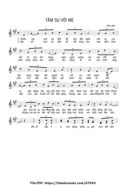 Tâm sự với Mẹ - Hồng Bính - trang 1