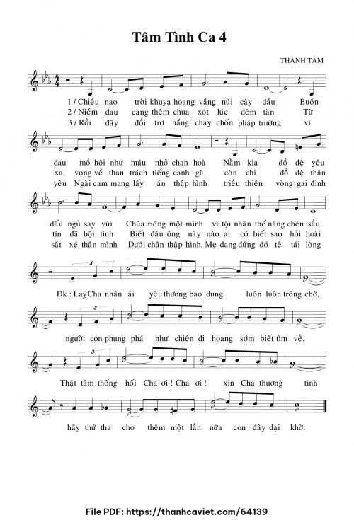 Tâm tình ca 4 - Lm. Thành Tâm - trang 1