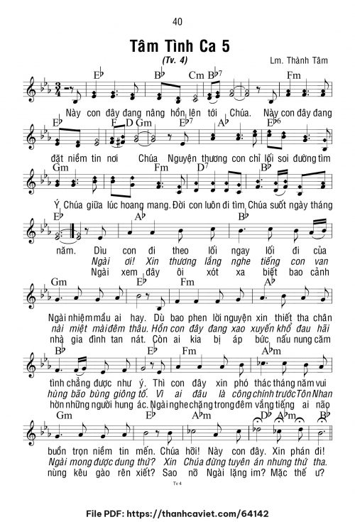 Tâm tình ca 5 - Lm. Thành Tâm - trang 1