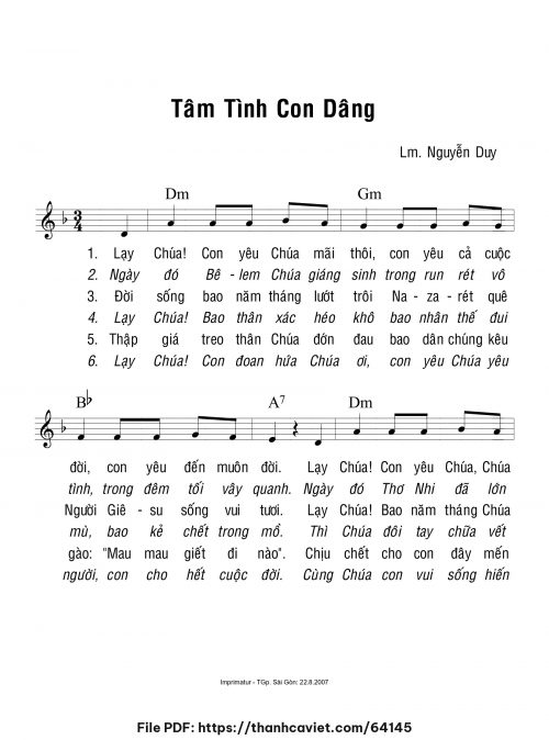 Tâm tình con dâng - Lm. Nguyễn Duy - trang 1
