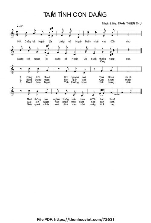 Tâm tình con dâng - Trầm Thiên Thu - trang 1