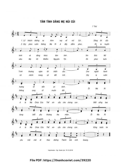 Tâm tình dâng Mẹ - 7 Thứ - trang 1